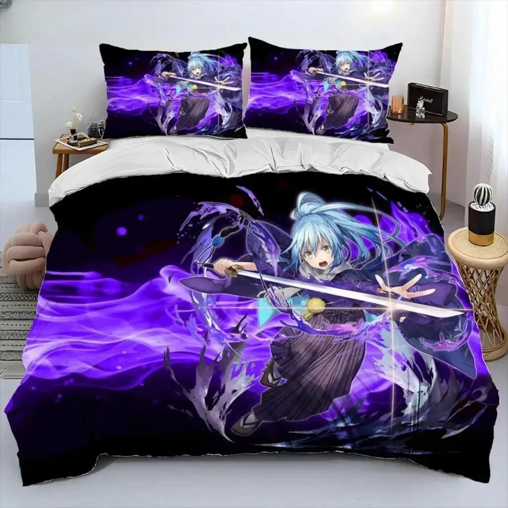 I Got Reincarnated As A Slime Anime Comforter Bedding Set,Duvet Cover Bed Set Quilt Cover Pillowcase,king Queen Size Bedding Set