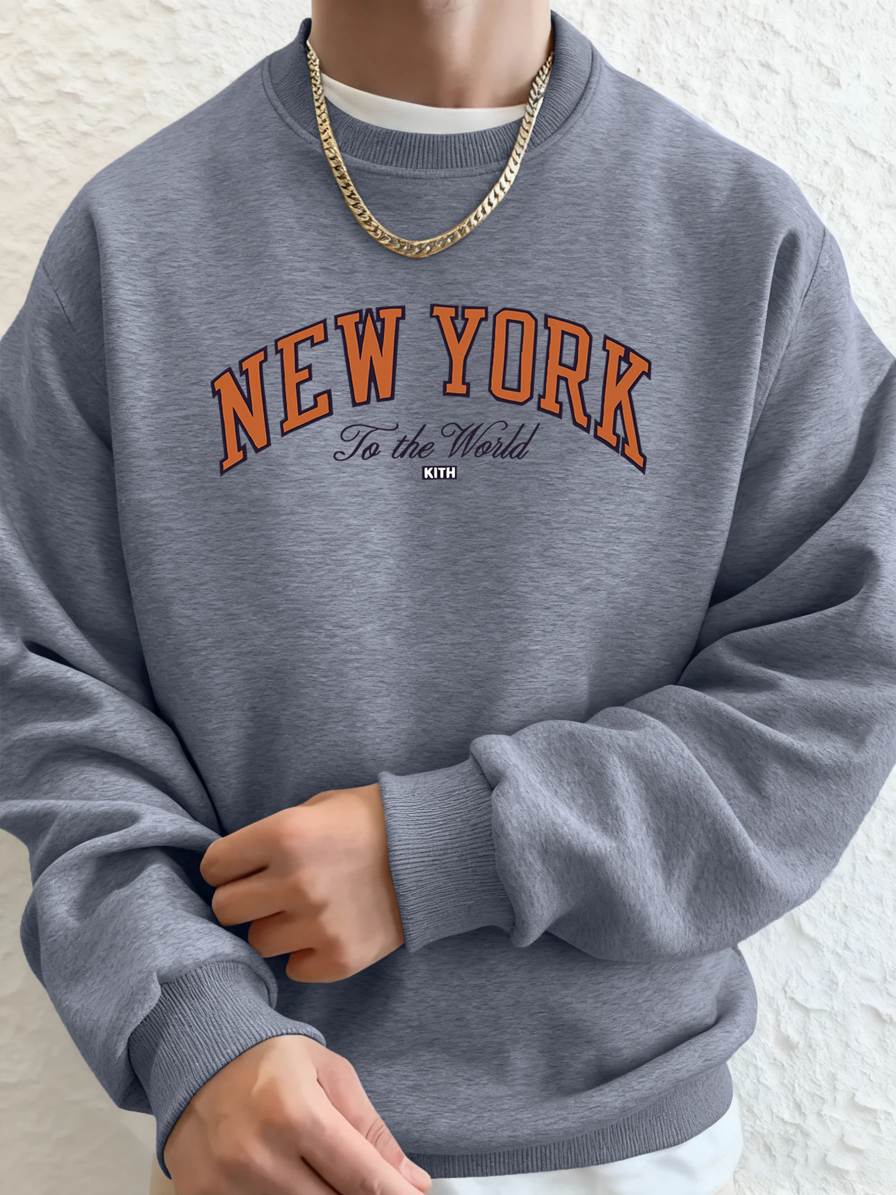 เสื้อสเวตเชิ้ตพิมพ์ลาย New York To The World Art สำหรับผู้ชาย สไตล์ลำลอง ใส่ได้ทุกโอกาส เหมาะสำหรับฤดูใบไม้ร่วง เสื้อฮู้ดดี้สำหรับเล่นกีฬา วิ่งจ๊อกกิ้ง ทรงหลวม สบายๆ