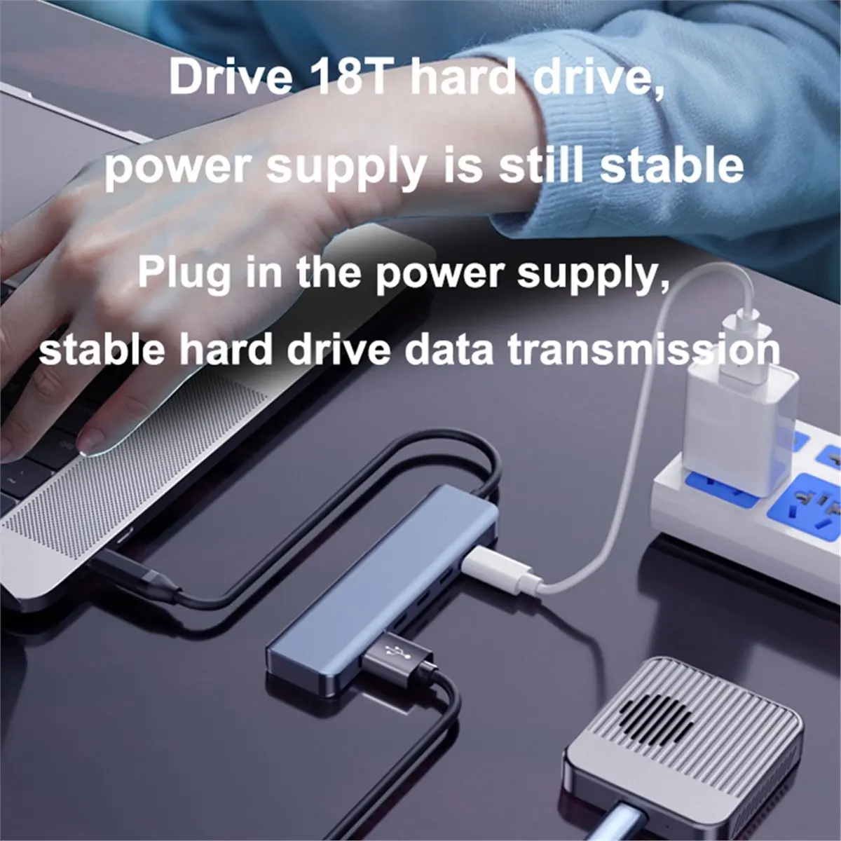 6 in 1 Type-C DP Alt Mode USB C Hub with HDTV 4K@60Hz Dual Video Output USB3.2 Gen2 HUB 10Gbps Data 100W PD Charging