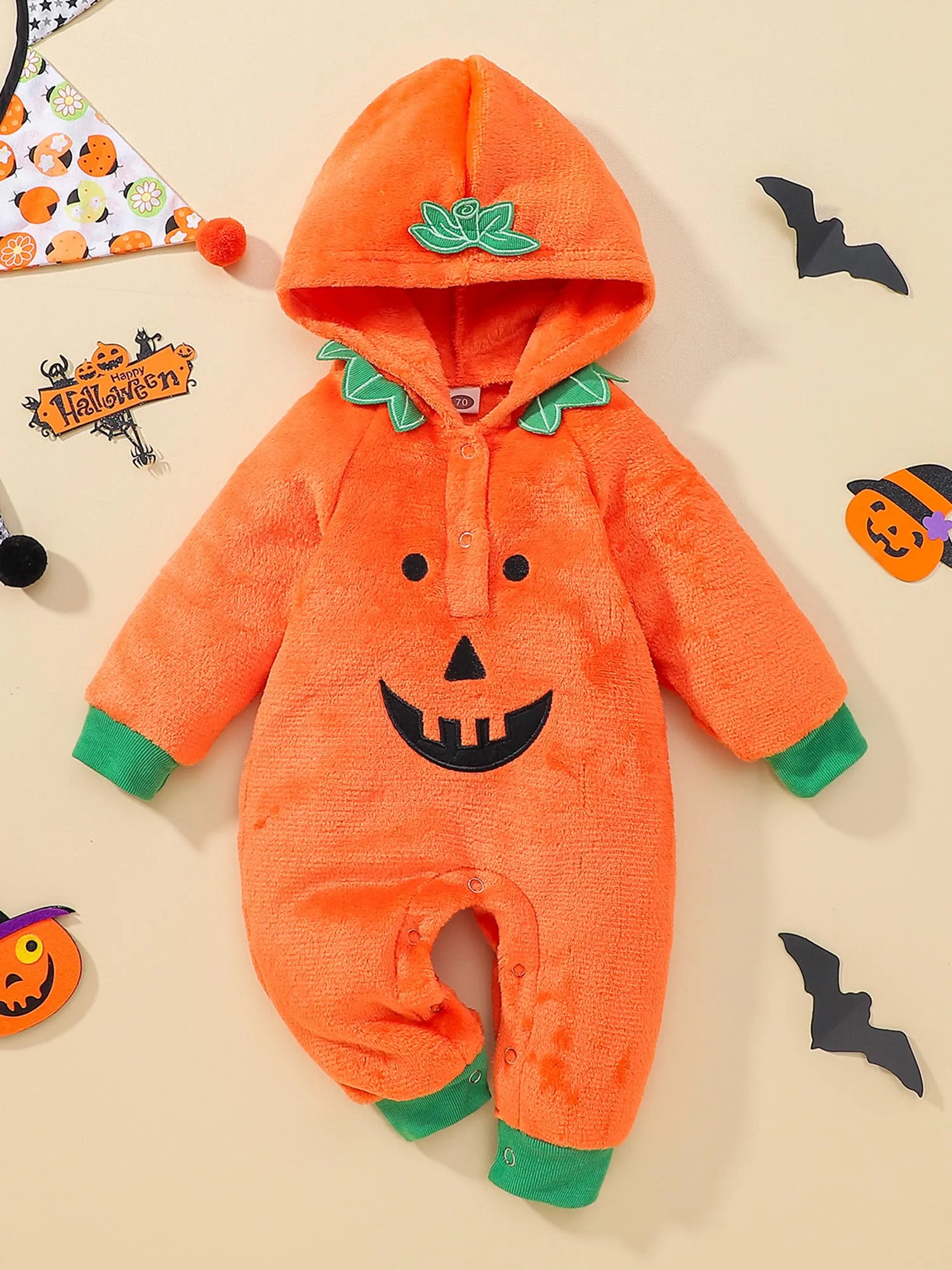 Infant Halloween Costume with Spooky Ghost Print and Hooded Design for Trick-or-Treating and Photoshoots