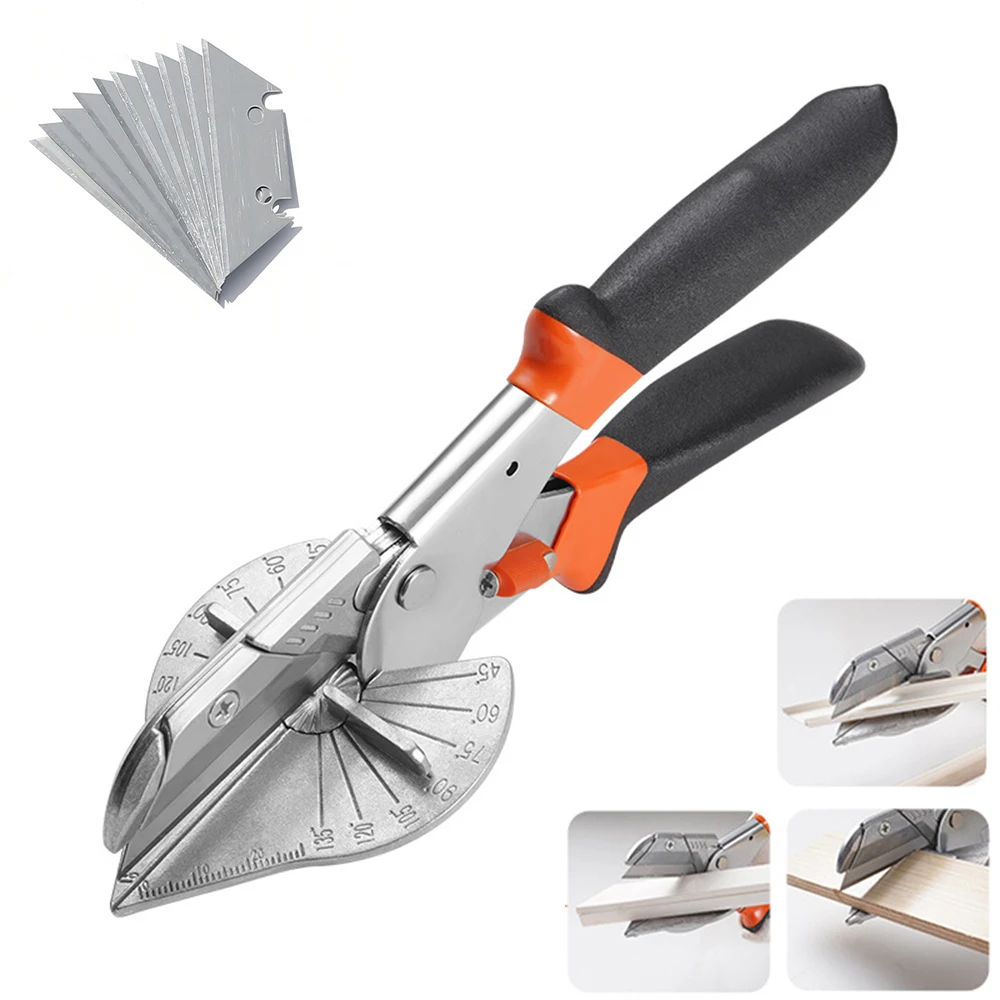 45-135 Degree Multi Angle Miter Shear and Replacement Blades Hand DIY Tools Set For PVC PE Soft Wood Plastic Duct Cutter