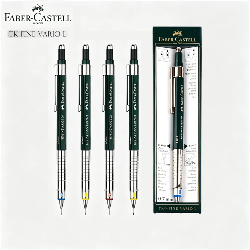 Lápis Automático Faber-Castell TK-Fine VARIO-L para Desenho, Lápis de Desenho com Ponta Resistente 0.3/0.5/0.7/0.9mm, Materiais de Design Artístico