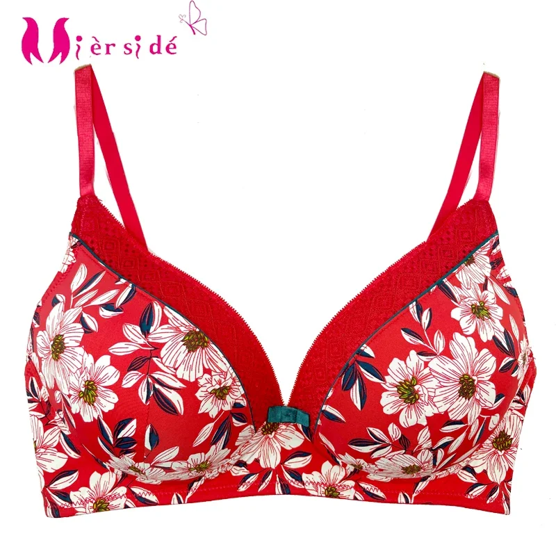 

Женские кружевные бюстгальтеры Mieriside с цветочным узором, пуш-ап, сексуальное нижнее белье, бесшовный тонкий регулируемый комфортный бюстгальтер-бралетт