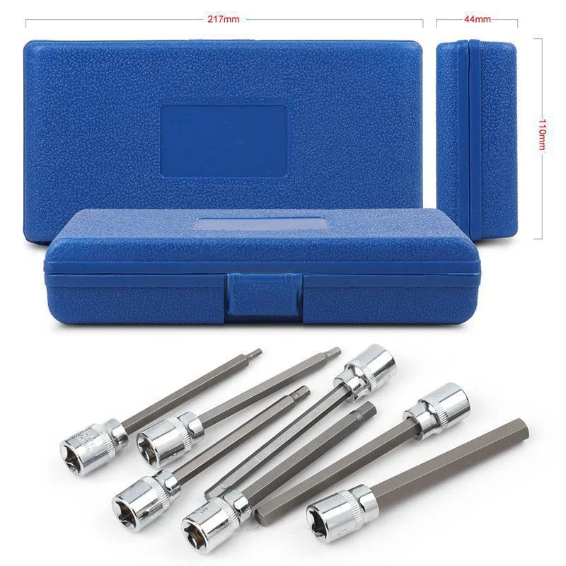 Imagem -06 - Allen Key Socket Bit Conjunto com Estojo de Armazenamento Drive Extra Long Adaptador de Impacto Ferramentas Manuais Automotivas Hex Bit 310 mm Pcs