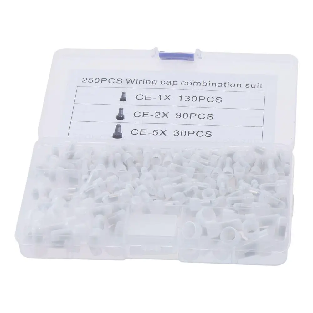 250 Pcs Connectors 22-16 Closed End Wire Connector 16-14 AWG Gauge Wire Cable Connector 12-10GA Crimp Terminal