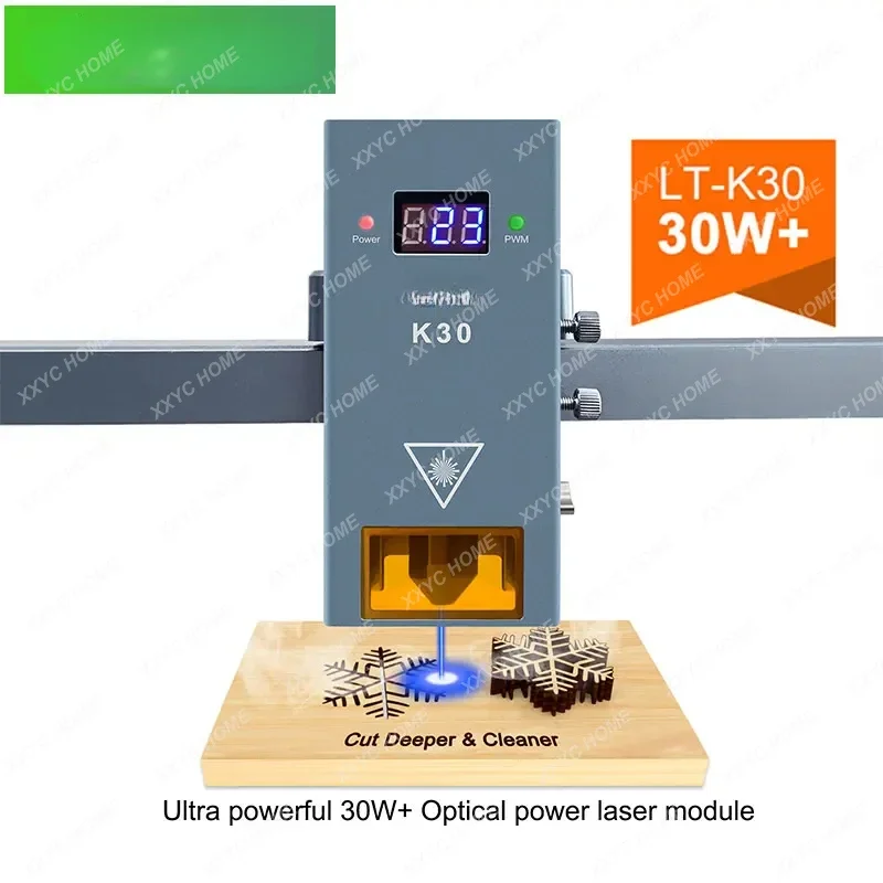 

Лазерный модуль K30 с оптической мощностью 30 Вт с воздушным вспомогательным TTL синей лазерной головкой для режущего станка с ЧПУ, гравировальные инструменты