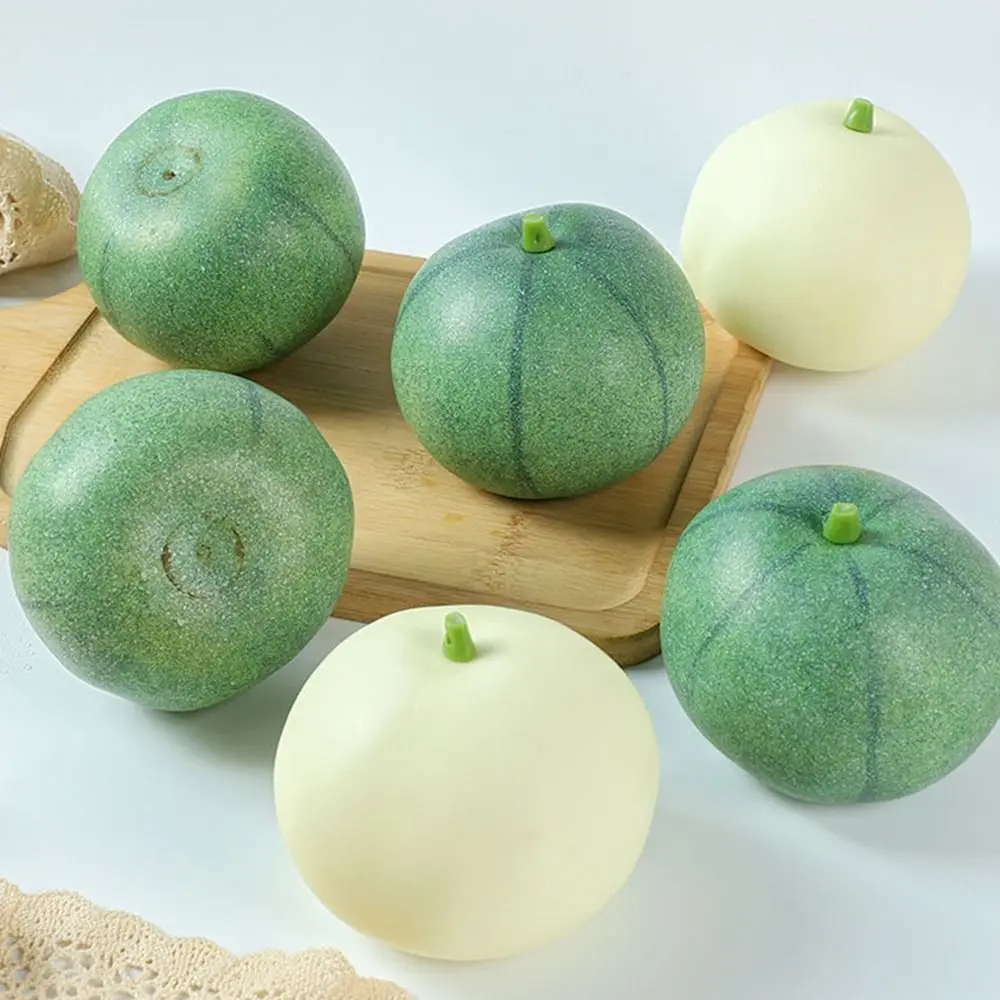 

2Pcs Creative Foam Artificial Melon Plastic Realistic Fake Fruit Decorative Lifelike Simulation Melon Ornament Kitchen
