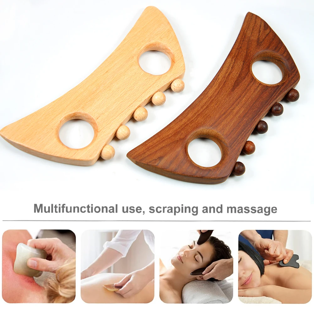 Gua Sha Massage werkzeug, Holztherapie-Massage werkzeuge, Lymphdrainage-Werkzeug Anti-Cellulite-Massage gerät, Kratz brett, Guasha-Werkzeuge