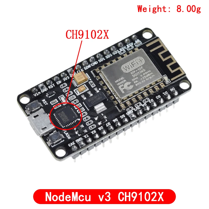 Picture 6: Wireless Module CH340/CP2102/CH9102X NodeMcu V3 V2 Lua WIFI Internet of Things Development Board Based ESP8266 ESP-12E