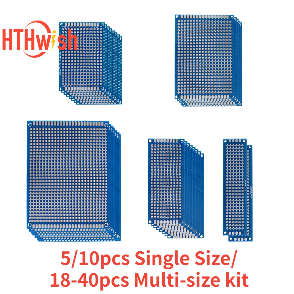 5-40PCS Double Sided PCB Board Breadboard 2x8 3x7 4x6 5x7 7x9cm Universal PCB Experiment Blue Prototype Circuit Boards