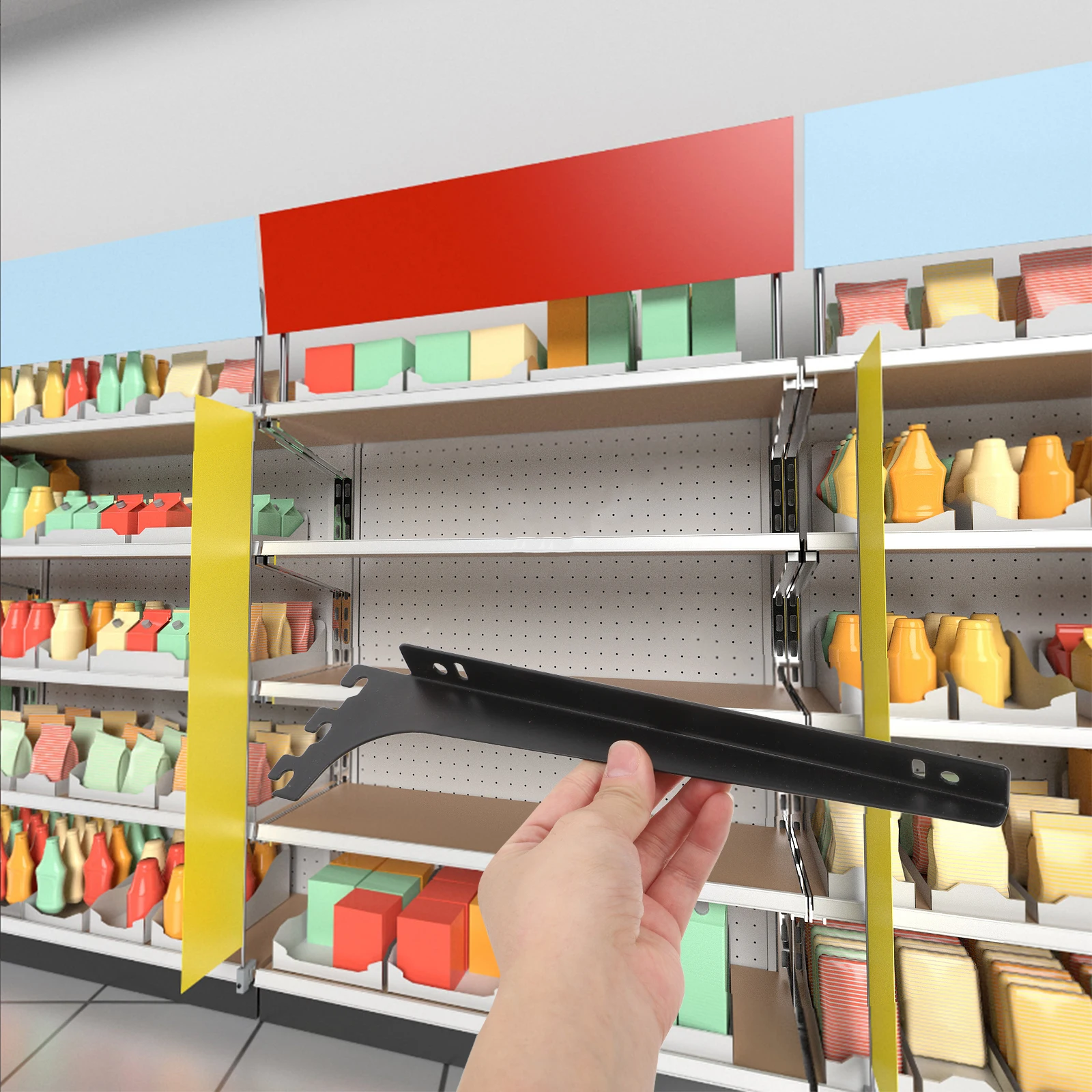 

2 pcs Black Metal Brackets Adjustable Iron Wall Support for Tempered Glass Shelving Heavy Load Floating Shelf Closet