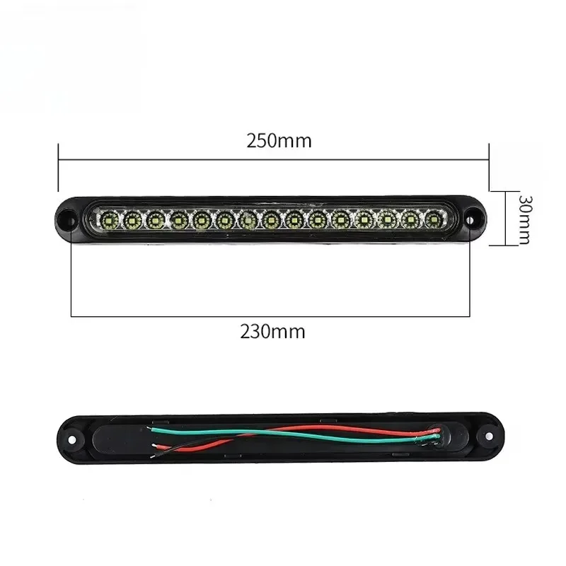 

Popu Trailer Truck Lorry Pickup Universal LED Tail Rear Lamp Turn Stop Brake Lights Bar Strip 12V-24V 15 LED 4PCS