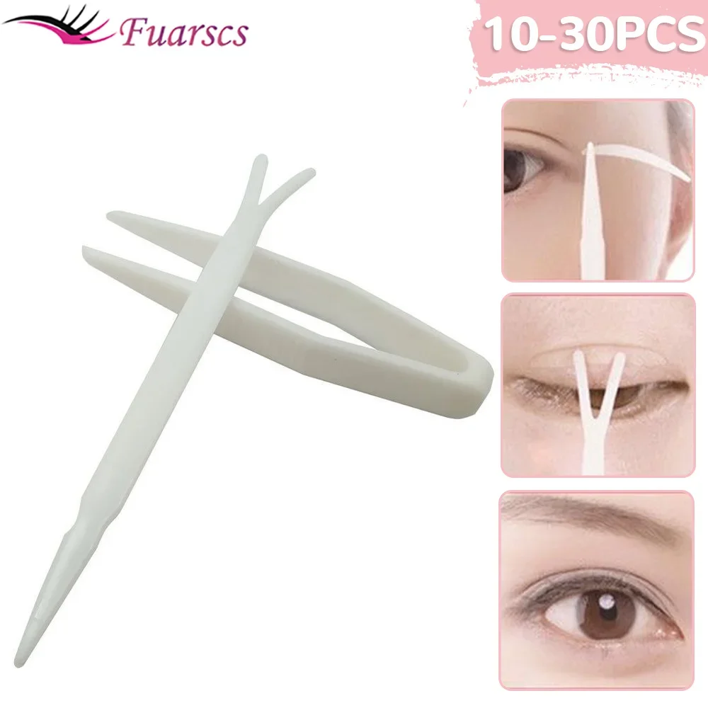 10/20/30PCS Double Eyelid Sticker Auxiliary Tool Plastic Clip Tweezers Stereotype Y-shaped Fork Cosmetic Double Eyelid Tool