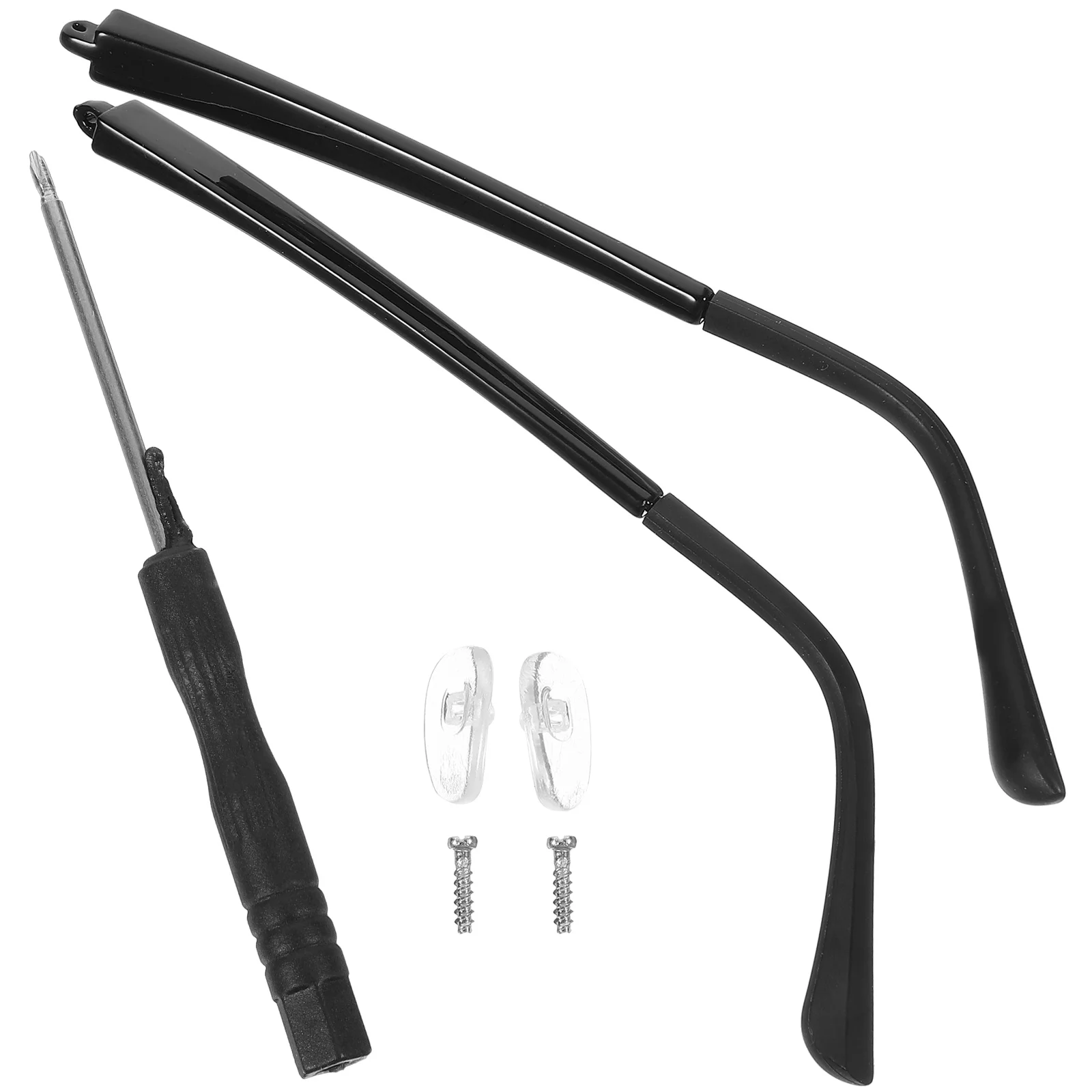 

2 Pairs Black Eyeglass Legs Replacement Arms Metal Universal Temple for Glasses Repair Kit Suitable Most Glasses Lightweight