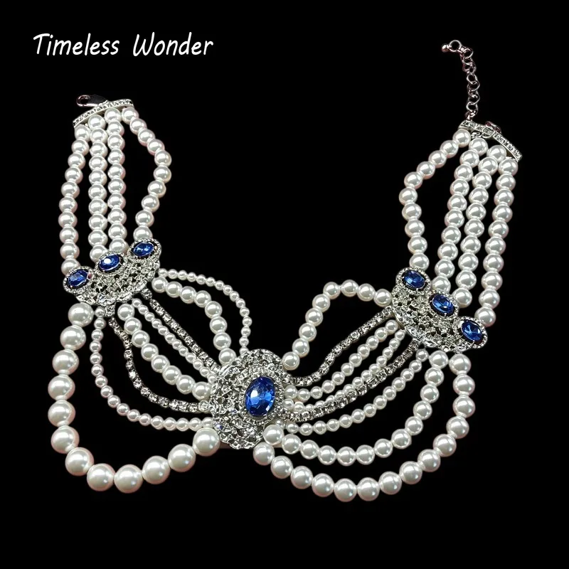 Timeless Wonder Fancy Zircon Strand Geo Pave Necklace Women Designer Jewelry Runway Trendy Vintage Top Classy Set 4526