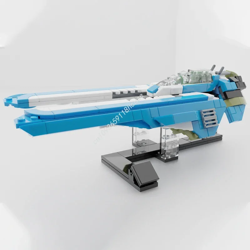 

346 деталей MOC Wipeout HD - мини-модель Assegai Dev с подставкой, конструктор, рождественский подарок для взрослых, антистресс, коллекционный, архитектурный подарок