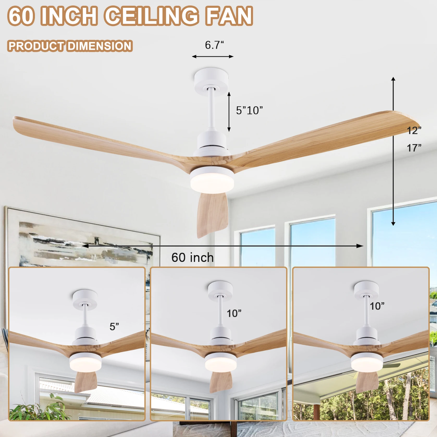 Modern With Remote Control LED Ceiling Fan With Light 6-speed Adjustable DC Motor Reversible Blade Ceiling Lamp Fans Decoration