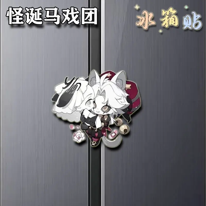 4pcs The Freak Circus Pierrot  Fridge Magnet Anime Decorative Magnetic Refrigerator Sticker Kitchen Decoration Sticker Gift