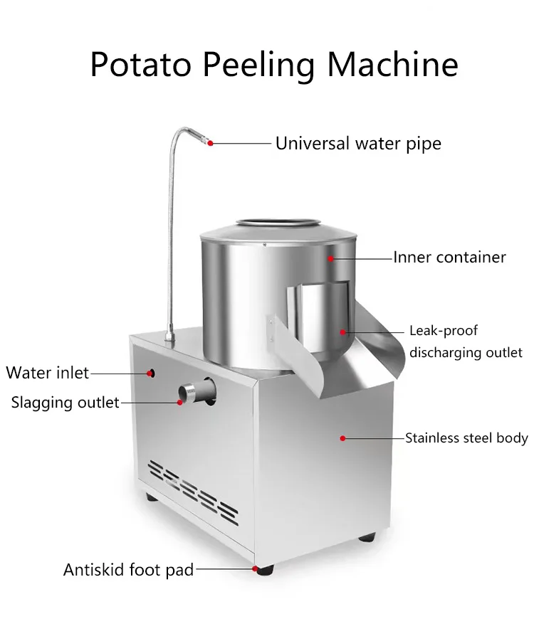 For automatic potato peeling machine restaurant sweet potato cleaning and peeling machine potato peeler