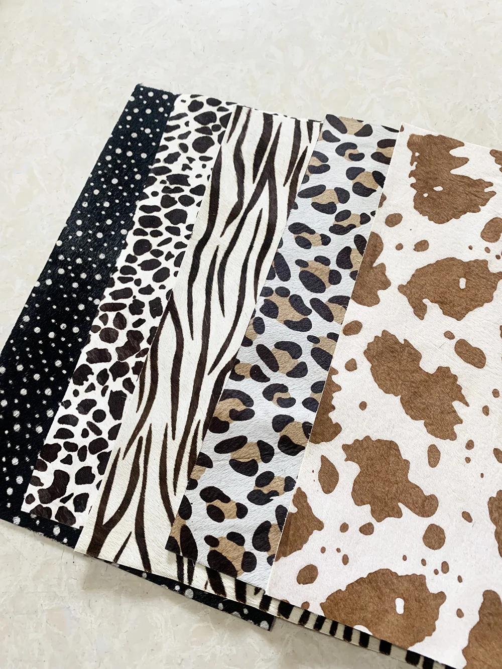 Horse Fur Cut Piece, One First Layer, Embossed Leather, Handmade, DIY, Leather Fabric
