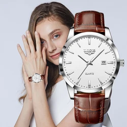 LIGE Simple Fashion Quartz Woman Watch Luxury Elegant Classic Leather Casual Sports Calendar Waterproof Luminous Ladies Watches