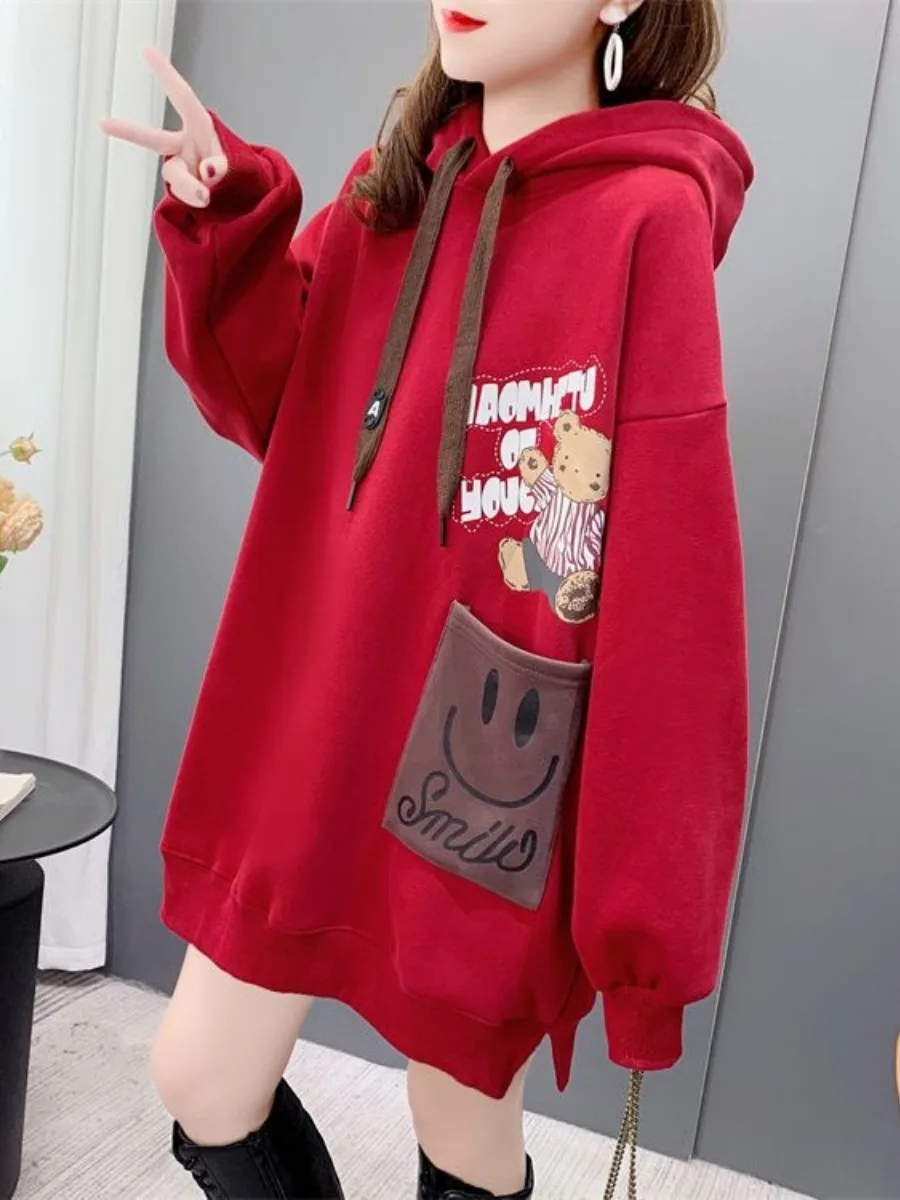 women's-fleece-lined-thickened-hoodie-sweatshirt-mid-length-two-piece-set-loose-lazy-style-design-autumn-winter-clothing