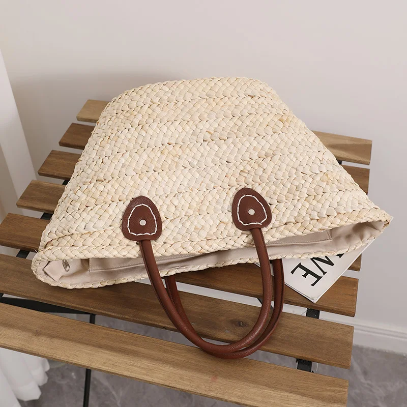 Big Straw Weave Tote Summer Beach Bags for Women 2022 Large Capacity Fashion Shoulder Bag Lady Handbags and Purses