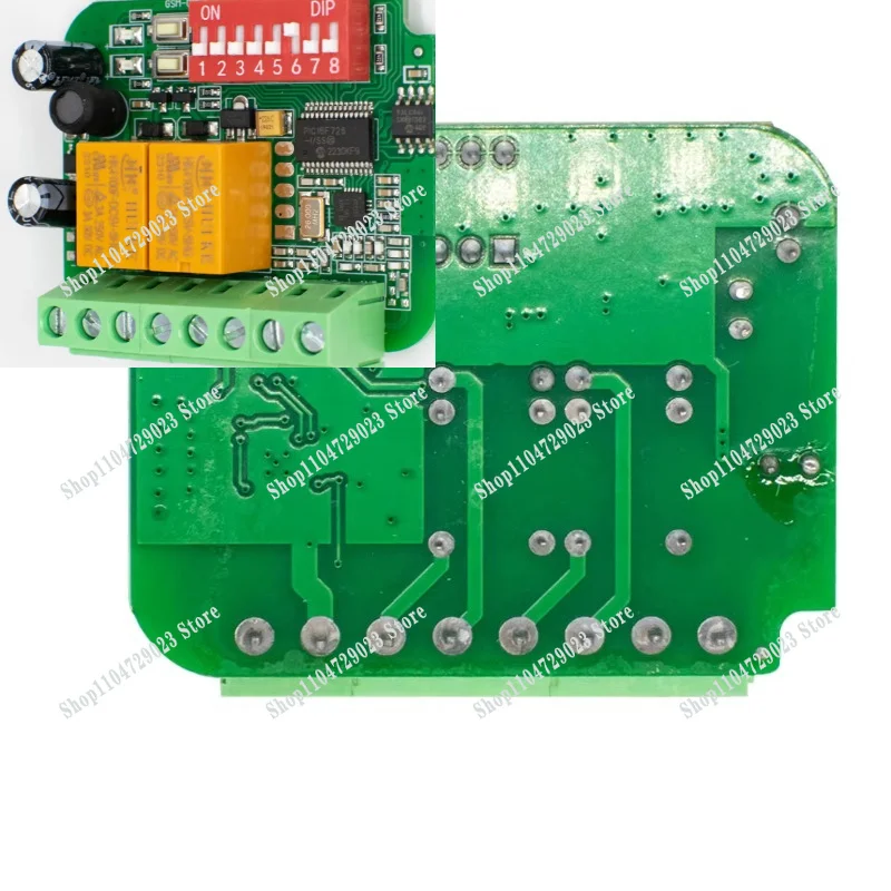 E0105 Universal Frequency 300-900 trillion Garage Door Receiver AC 85-250V 2CH Switch Module 433 868
