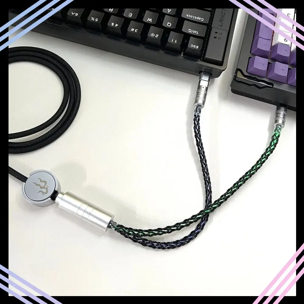 

8k Magnetic Control Lighting Supports Dual 1 in 2 Type-C Magnetic Axis Keyboard Cable Mechanical Keyboard Cable Usb to Type C