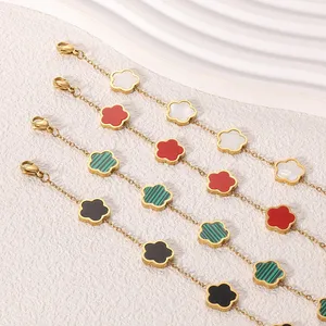 1 piece of stainless steel zircon Madreperola five -leaf flower bracelet for women, simple and elegant to use as a gift 8 Main Perola Sales - №7