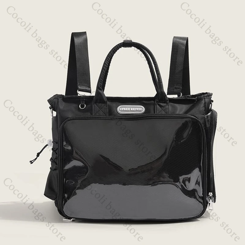 

Solid Color Ita Bag Backpack for Men Women Nylon Women's Bag with Transparent Pocket Itabag Bags Fashion Backpacks
