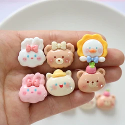 10 Pcs New Mini Cute Cartoon Bear, Rabbit Series Resin Scrapbook Diy Jewellery Hairpin Accessories Decorate Craft A78