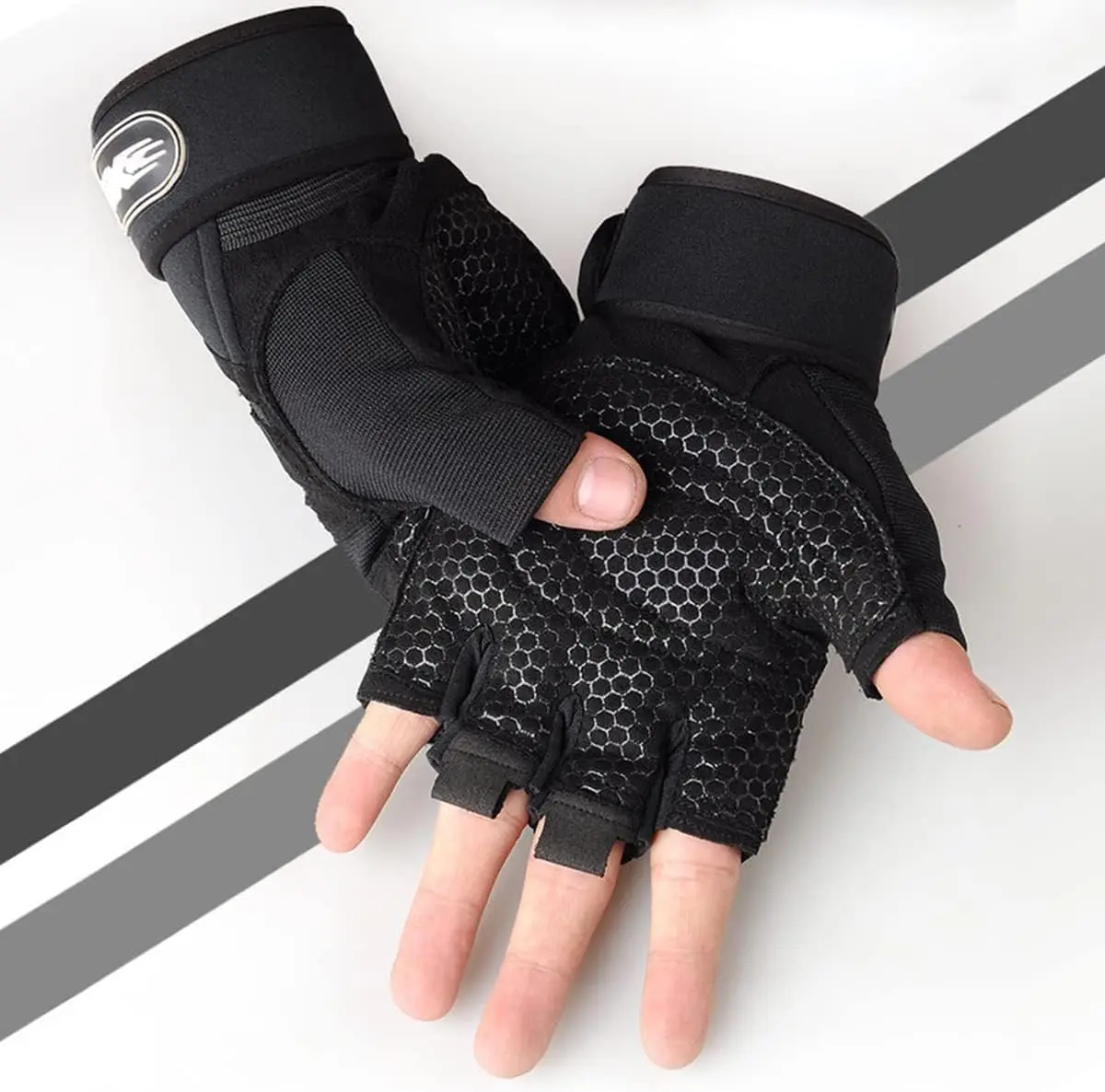 Fitnesshandschuhe, Sporthandschuhe, rutschfeste und atmungsaktive Handschuhe, Design-Handschuhe mit Handgelenkschutz für Männer und Frauen zum Laufen
