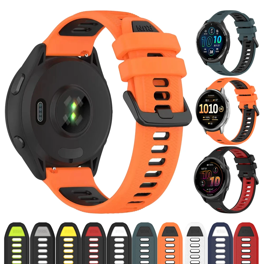 Correa de silicona de 20mm y 22mm para Garmin Forerunner 265, 165, 255, 570, Venu 4, 3 Sq 2/Active 6, Vivoactive 6, 5, Correa deportiva
