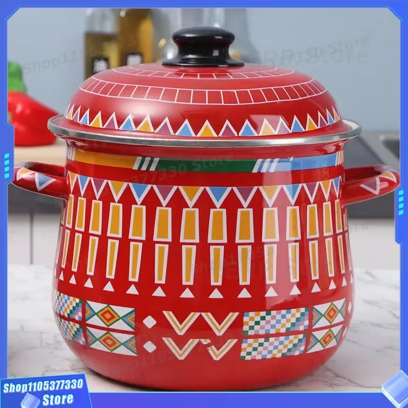 Cast Iron Enamel Cooking Pot Set Non Stick Soup Stew Casserole Dutch Oven Kitchen Cookware for Gas Induction Stove Top Enamel