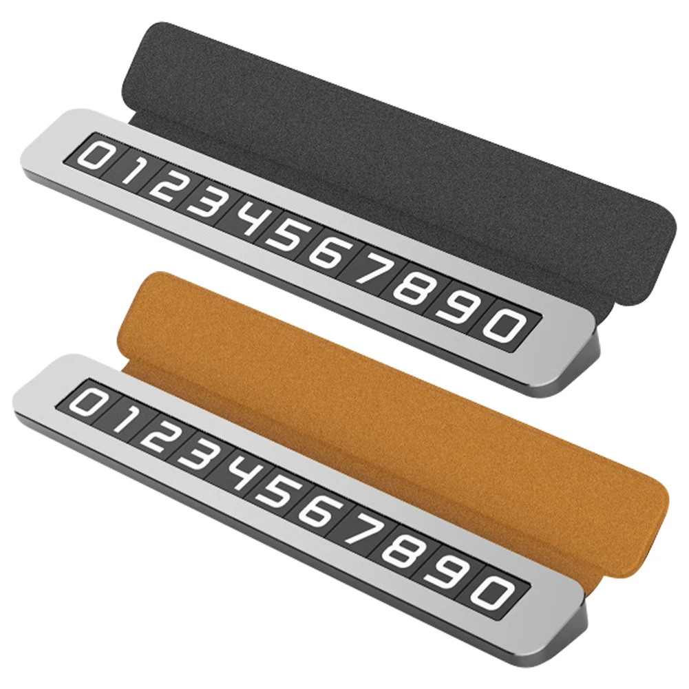Phone Number Plate Stylish Artificial Leather Temporary Parking Card Car Decorative Accessories Parking Number Card Sleek
