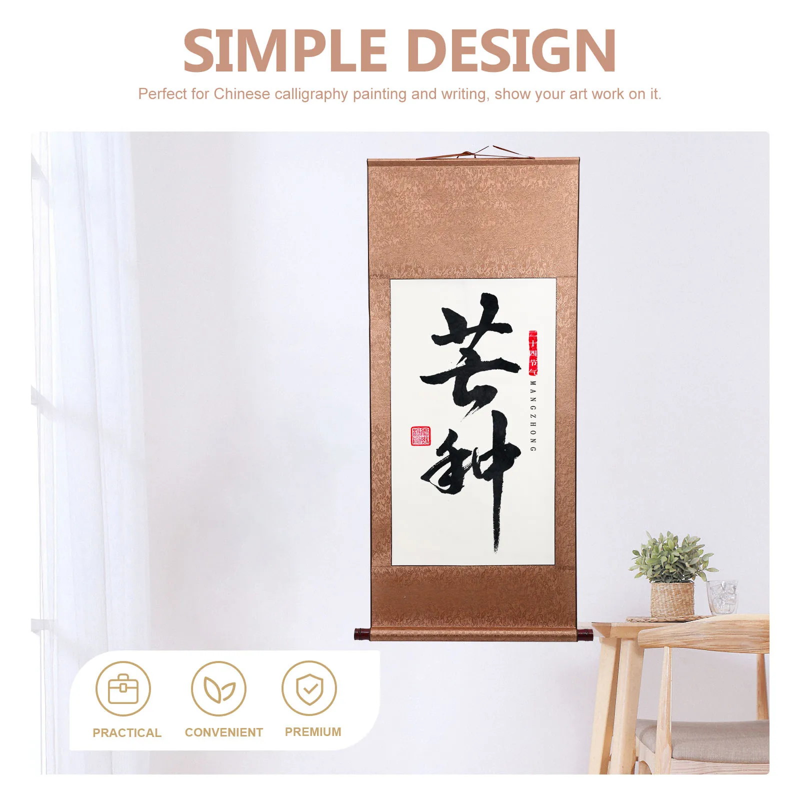 

2Pcs Chinese Calligraphy Paper Blank Painting Scroll Durable Calligraphy Accessory Writing Paper Home Art Wall Scroll