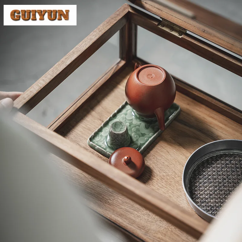 Celadon Relief Cleaning and Drying Teapot Cover Holder Japanese Cover Frame Zisha Pot Lid Shelf Tea Services Supplies Decoration