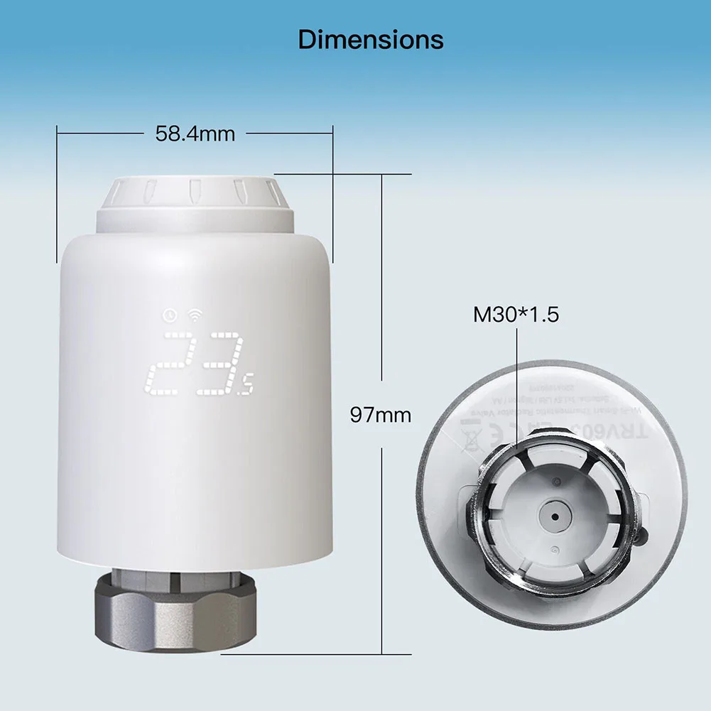 

Smart Thermostat Radiator 1 Pc Heating Intelligent LCD Display Plastic TRV Programmable Thermostatic TVR601/TVR602