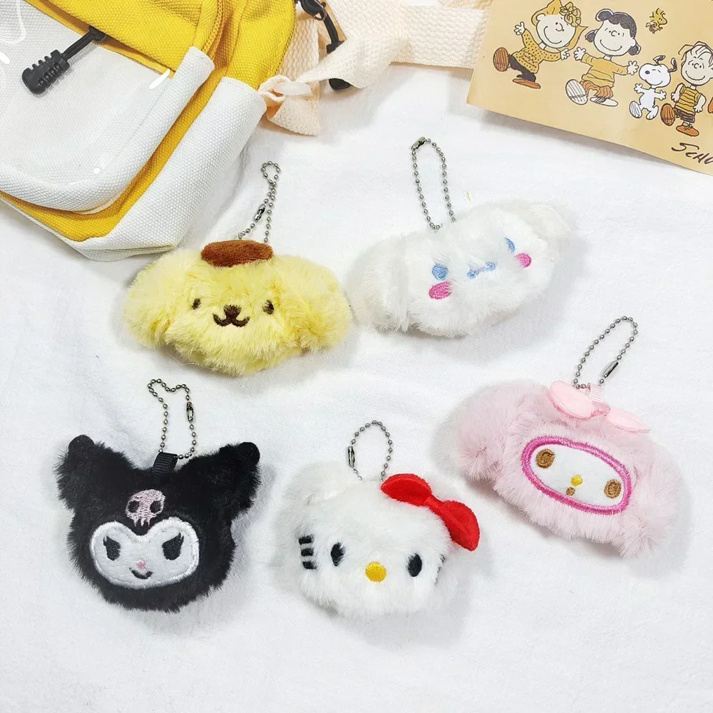 

Sanrio Plush Doll Pendant Cute PuddingDog HelloKitty Kuromi Cinnamoroll Keychain Cartoon Keyring Bag Decoration Accessories Gift