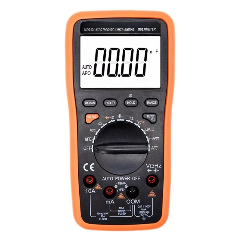 

Digital auto-ring digital multimeter with USB interface for capacitance measurement