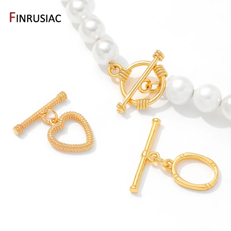 Multi Styles 14K Gold Plated Brass Shell OT Toggle Clasps Connector,Locks For Jewelry,DIY Bracelet Necklace Making Supplies