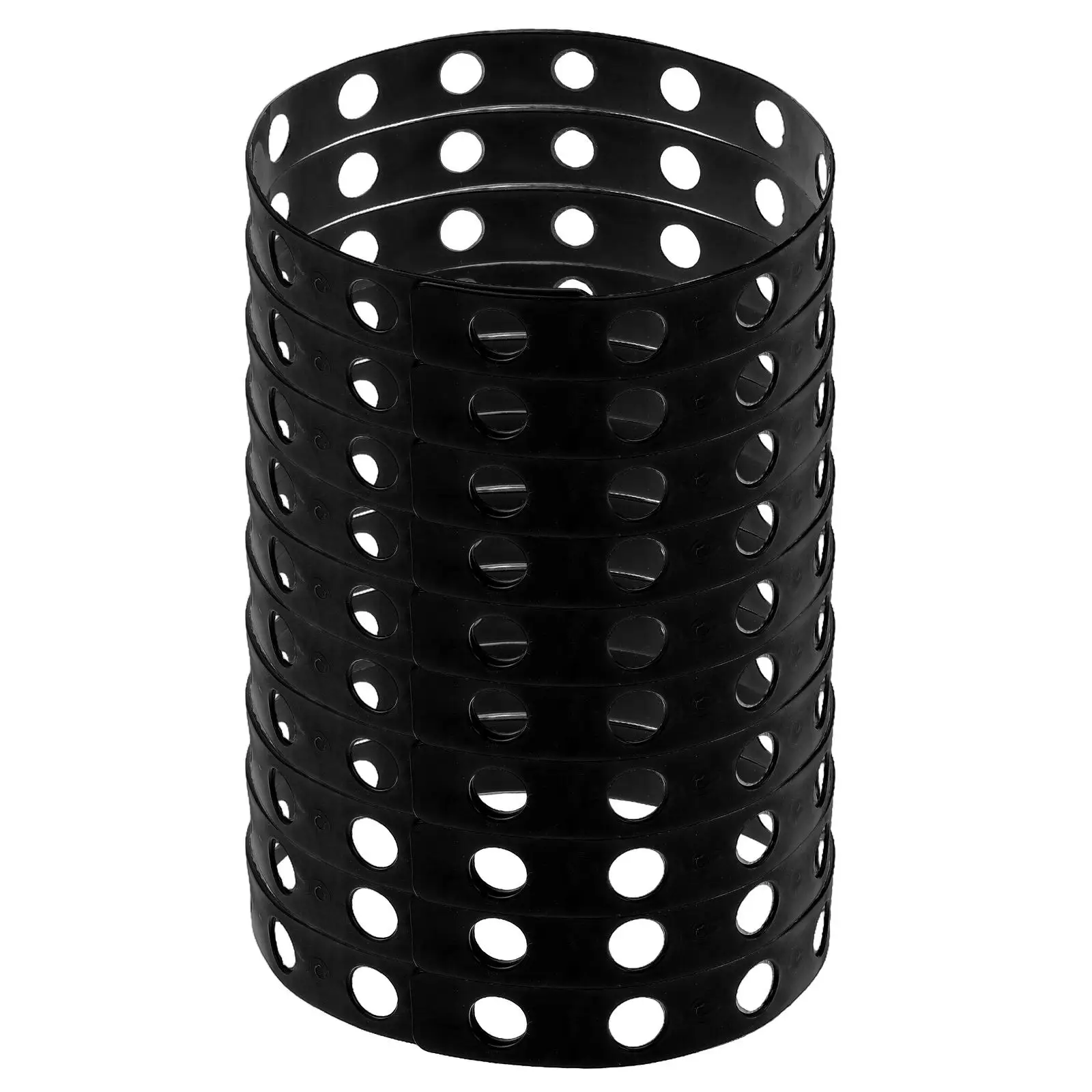 

12 Pcs Porous Plastic Hanger Strips Black Connector Extender Clothes Organizer Garment Display Closet Storage Home Use
