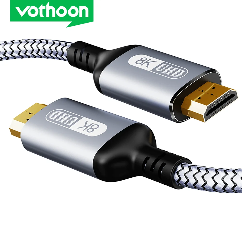 Vothoon 8K Cable 2.1 120Hz 4K Compatible con HDMI 2.1 Cable 8K Ultra alta velocidad HDR eARC para HDTV Box proyector PS4 Cable de Audio