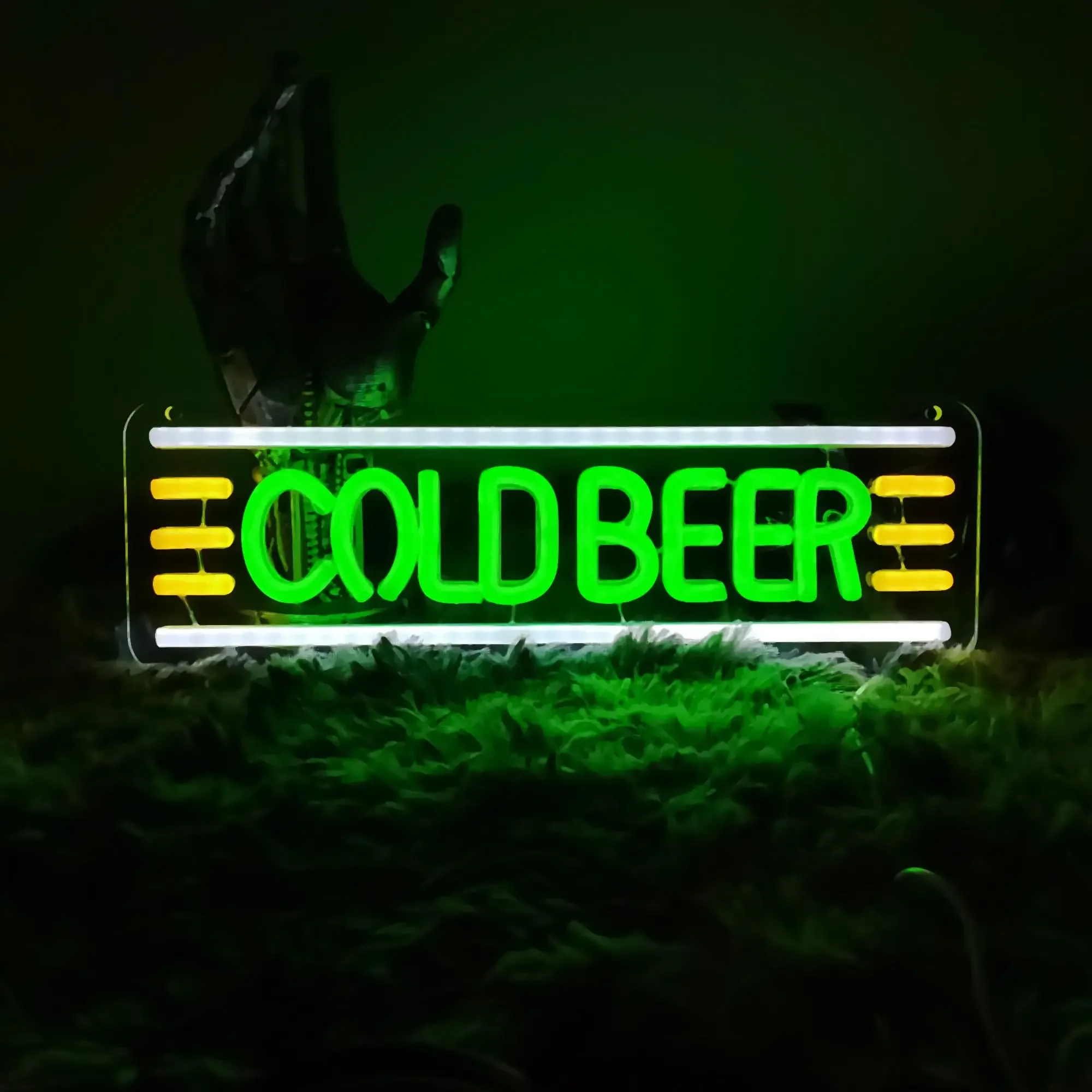Cold Beer Neon Sign Dimmable Beer Light Sign for Man Cave Signs for Beer Bar Pub Bedroom Home Bar Store Club Bistro Wall Decor