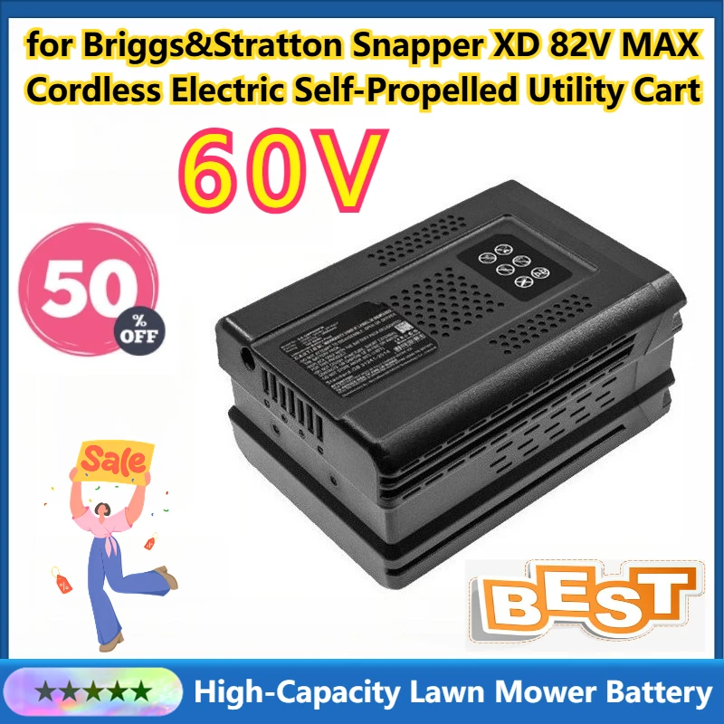 

60V Gardening Tools Battery for Briggs&Stratton Snapper XD 82V MAX Cordless Electric Self-Propelled Utility Cart