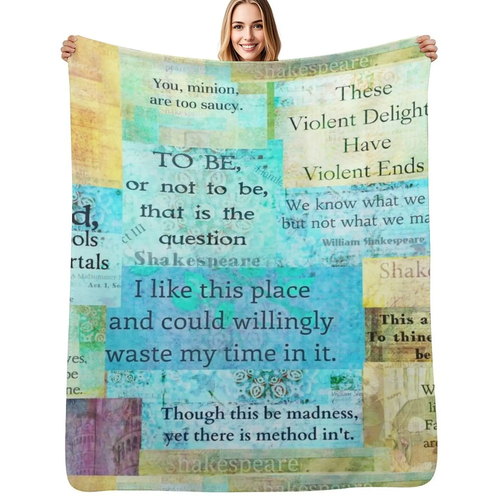 

Shakespeare Quotes Throw Blanket Soft Comfort Blanket for Reading Watching TV