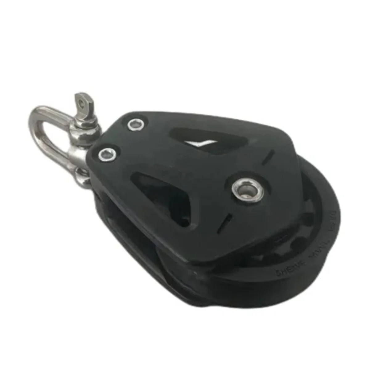 Novo bloco de polia de alta carga universal-cabeça única polia giratória manilha veleiro bloco de rolamento simples corda corredor acessórios