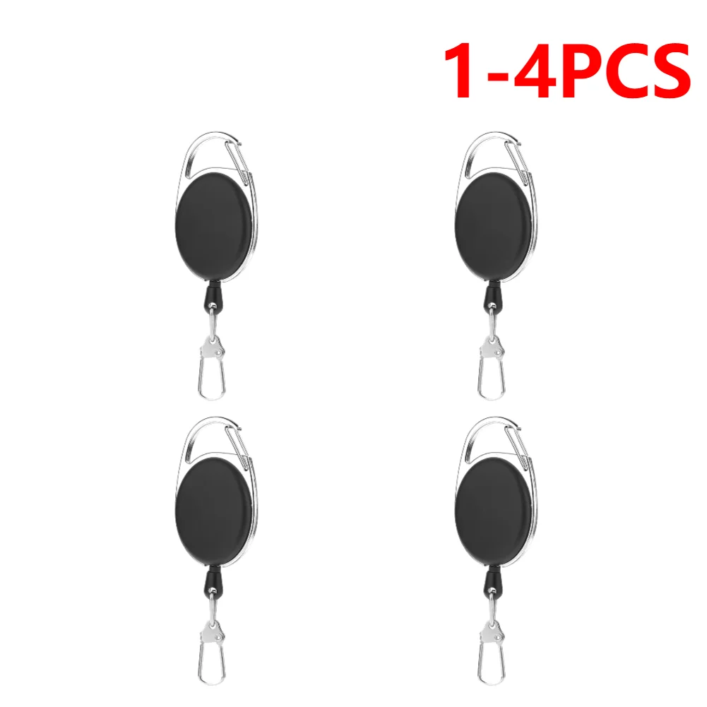 1-4pcs Retractable Key CHAIN ​​Reel Badge ผู้ถือ Fly Fishing Zinger Retractor พร้อม QUICK RELEASE ฤดูใบไม้ผลิคลิปอุปกรณ์ตกปลา