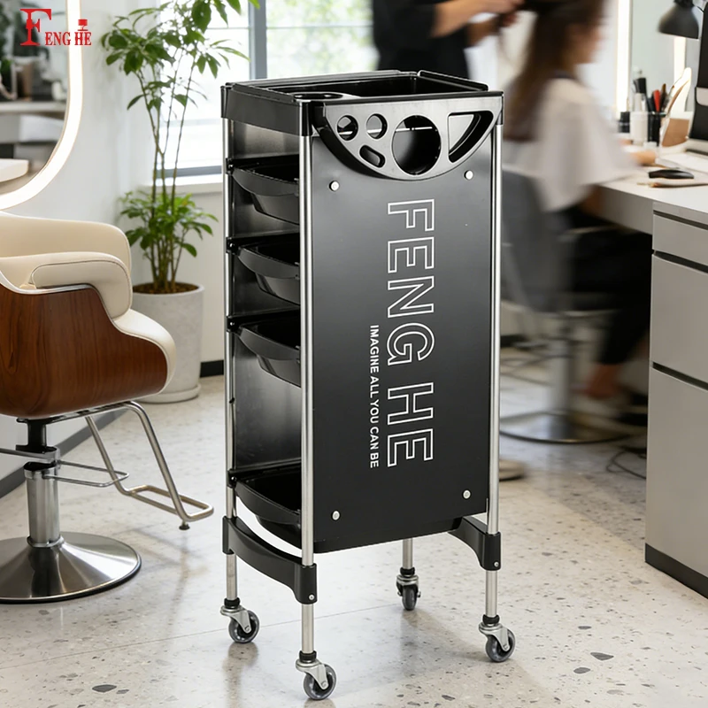 Wholesale Beauty Salon Equipment X11-2 Black Salon Cart for Hairdresser Studio